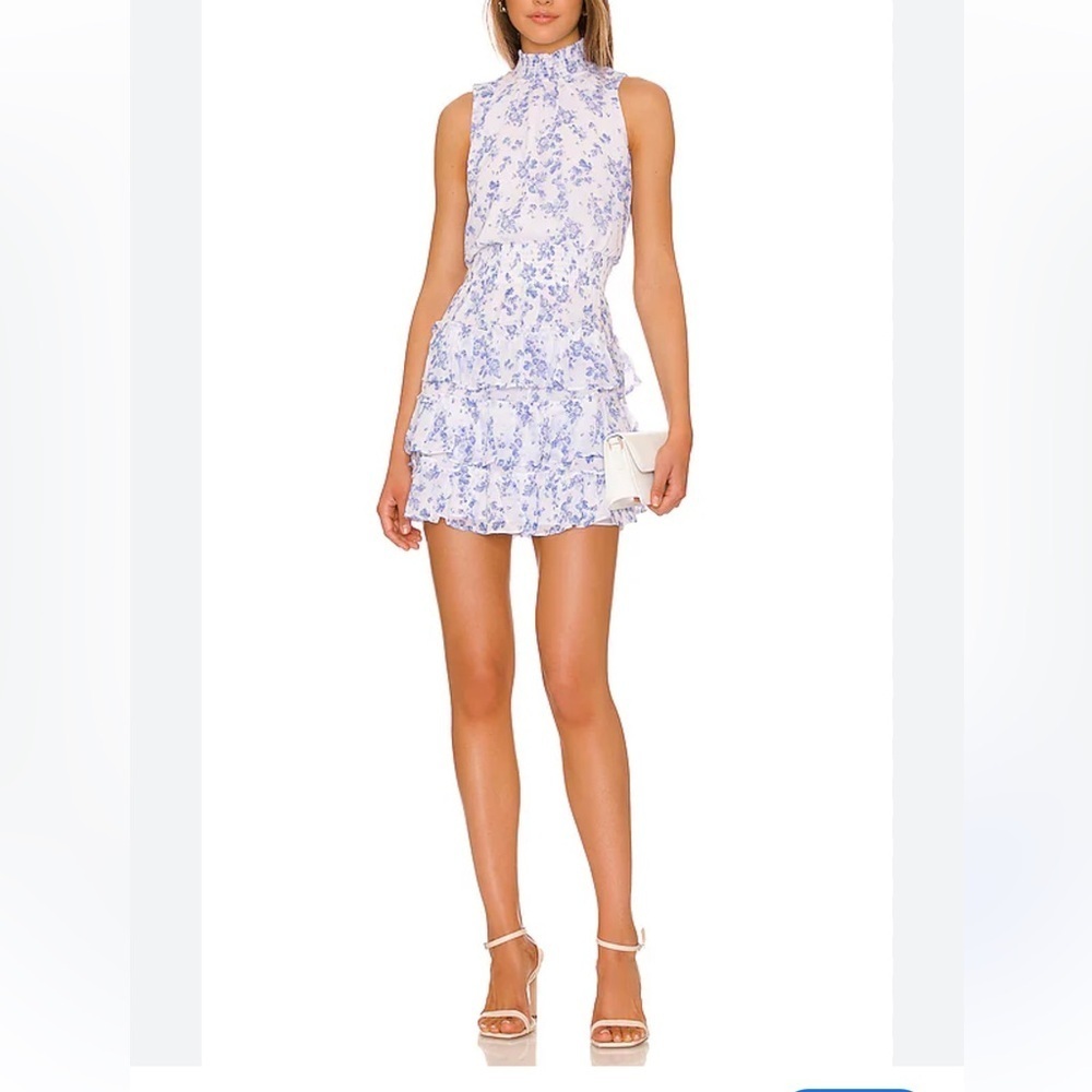 1. State Blue and White Smocked Sleeveless Dress-Country Ditsy- Size Small